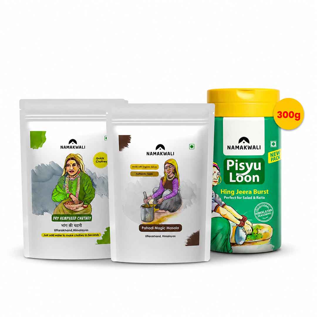 Himalayan Kitchen Essentials Combo ( Pisyu Loon, Magic Masala, Hempseed Chutney), 300g Himalayan Kitchen Essentials Combo ( Pisyu Loon, Magic Masala, Hempseed Chutney), 300g