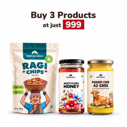 Pahadi Ghee 250ml , Honey 300ml & Ragi Chips 60g Combo