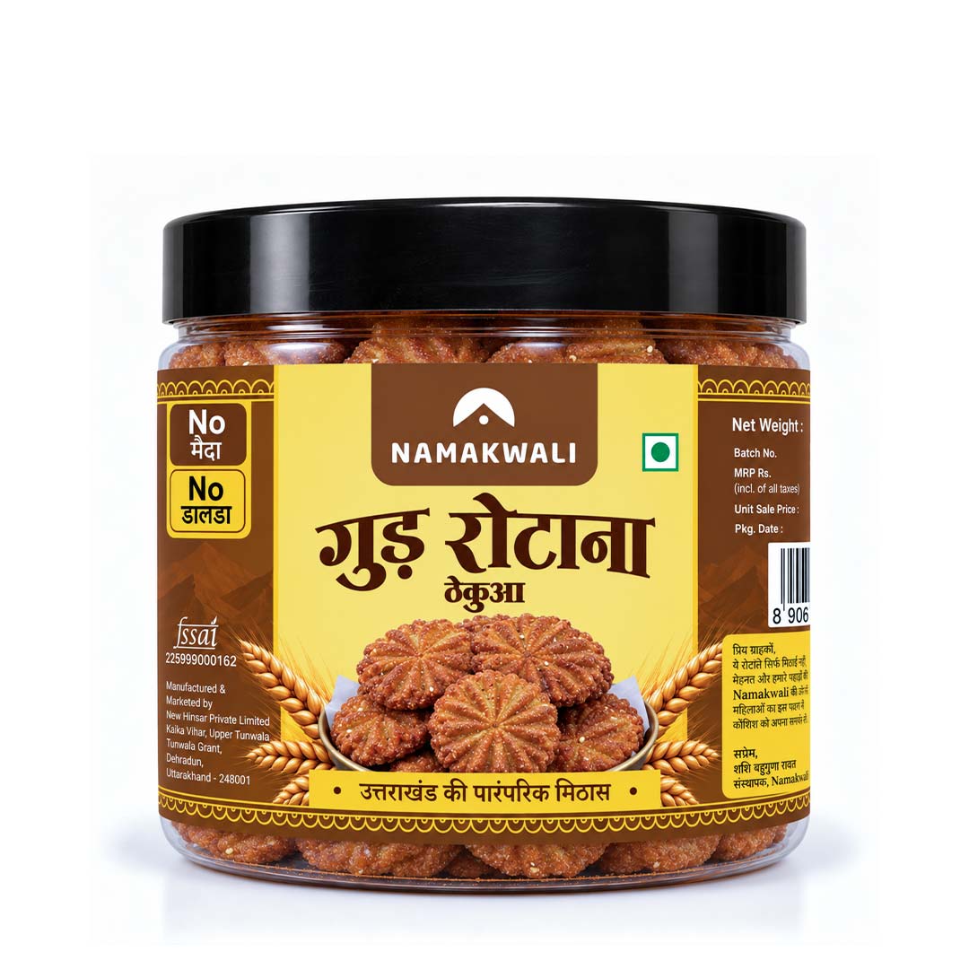 Pahadi Rotane Thekua with Desi Ghee & Gud | Atta Jaggery Sweet , 600g