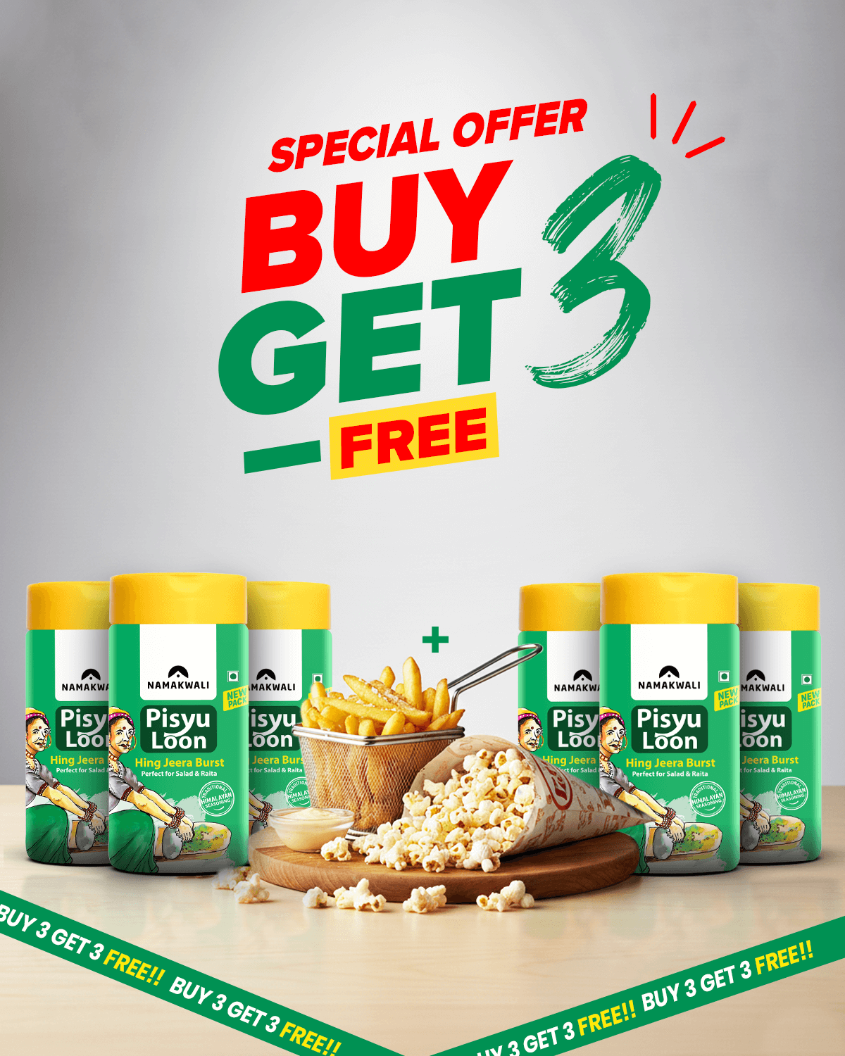 Pisyu Loon Flavoured Salt Hing Jeera Burst, 600g