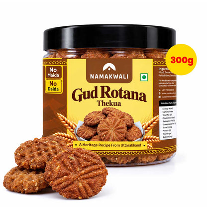 Pahadi Rotane Thekua with Desi Ghee & Gud | Atta Jaggery Sweet , 300g