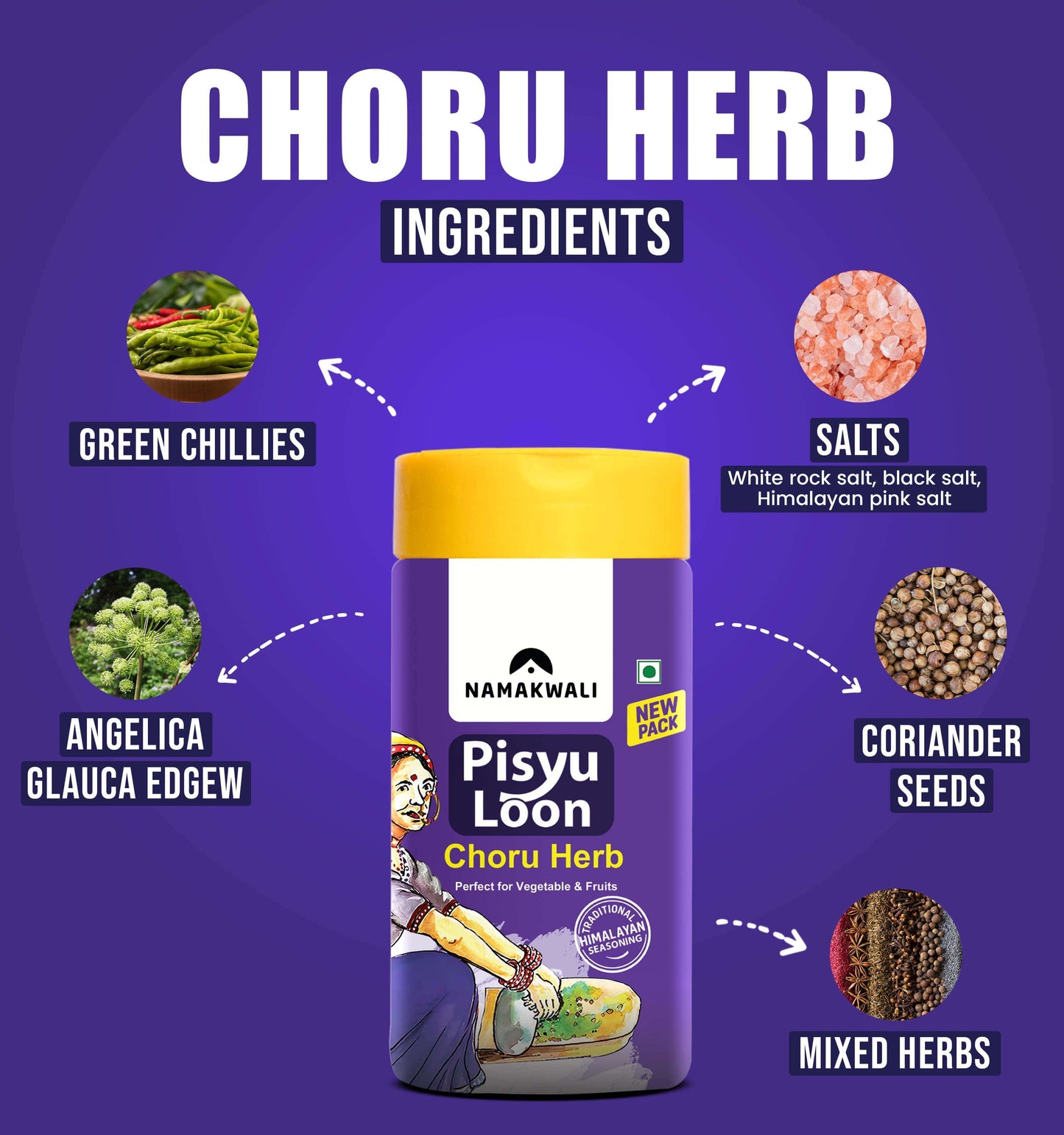 Pisyu Loon Flavoured Salt (6 Flavour Combo), 600g