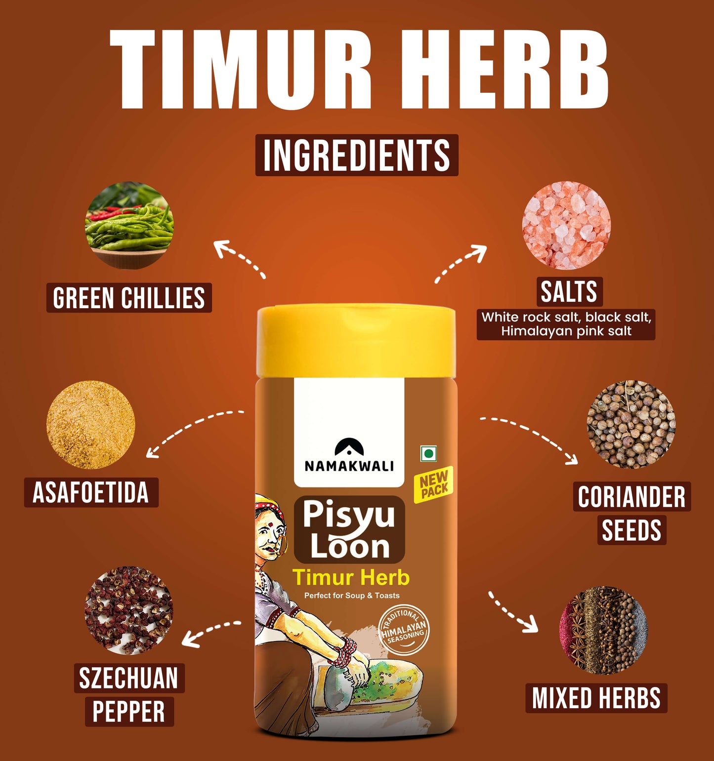 Pisyu Loon Flavoured Salt (6 Flavour Combo), 600g