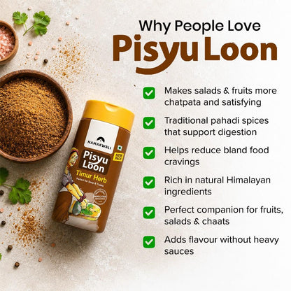 Pisyu Loon Flavoured Seasoning Salt (Timur herb), 100g